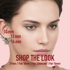 combinación PACK 3 AROS BALI JIMBARAN 10-12-14MM: AROS BALI JIMBARAN 3 Pares: 2pcs de 10mm, 2pcs de 12mm y 2pcs de 14mm