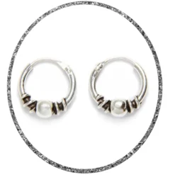 Aro pequeño Bali Mandihra 10mm de plata de ley