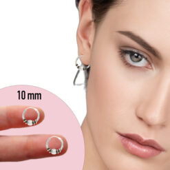 Aro pequeño Bali Mandihra 10mm de plata de ley