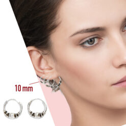 Aro pequeño Bali Mandihra 10mm de plata de ley