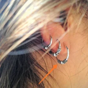 par de pendiente de Aros bali NUSAS. Aretes balineses de 14mm de plata