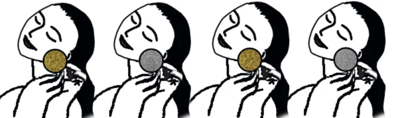 ilustracion de caras con oro y plata para el post de como cuidar joyas byone en casa