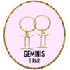 PENDIENTES ZODIACO GEMINIS Plata de Ley 925 y bañados en Oro de 18k (12MM)