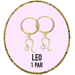 PENDIENTES ZODIACO LEO Plata de Ley 925 y bañados en Oro de 18k (12MM)