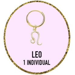 PENDIENTE INDIVIDUAL ZODIACO LEO Plata de Ley 925 y bañados en Oro de 18k (12MM)