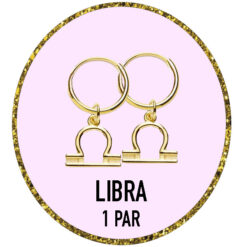 PENDIENTES ZODIACO LIBRA Plata de Ley 925 y bañados en Oro de 18k (12MM)
