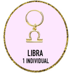 PENDIENTE INDIVIDUAL ZODIACO LIBRA Plata de Ley 925 y bañados en Oro de 18k (12MM)