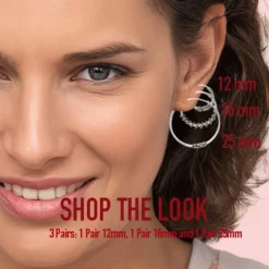 PACK 3 AROS BALI LOVINA de diferentes tamaños de 12-16-25MM