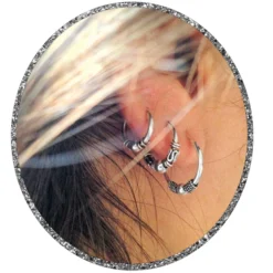 Pack 3 pendientes de Aros bali NUSAS. Aretes balineses de 10mm 12mm 14mm de plata