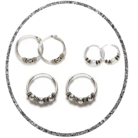 PACK 3 AROS BALI JIMBARAN 10-12-14MM: AROS BALI JIMBARAN 3 Pares: 2pcs de 10mm, 2pcs de 12mm y 2pcs de 14mm