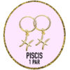 PENDIENTES ZODIACO PISCIS Plata de Ley 925 y bañados en Oro de 18k (12MM)