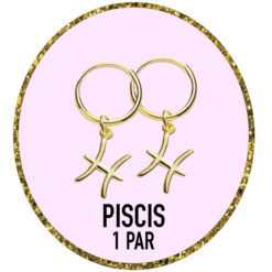 PENDIENTES ZODIACO PISCIS Plata de Ley 925 y bañados en Oro de 18k (12MM)