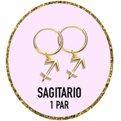 PENDIENTES ZODIACO SAGITARIO Plata de Ley 925 y bañados en Oro de 18k (12MM)