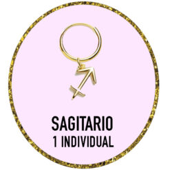 PENDIENTE INDIVIDUAL ZODIACO SAGITARIO Plata de Ley 925 y bañados en Oro de 18k (12MM)