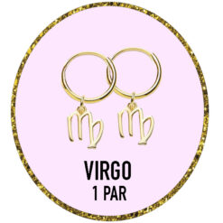 PENDIENTES ZODIACO VIRGO Plata de Ley 925 y bañados en Oro de 18k (12MM)