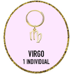 PENDIENTE individual ZODIACO VIRGO Plata de Ley 925 y bañados en Oro de 18k (12MM)