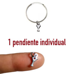 Pendientes de aro individual con letra y de plata 925