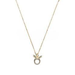 collar zodiaco TAURO Plata de Ley 925 y bañados en Oro de 18k